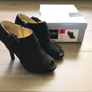 Mossimo Kamiah Black Suede Peep Toe Ankle Bootie